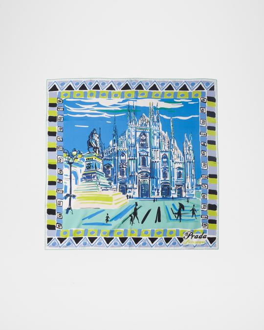 Prada Picturesque Milano Silk Scarf | Neiman Marcus