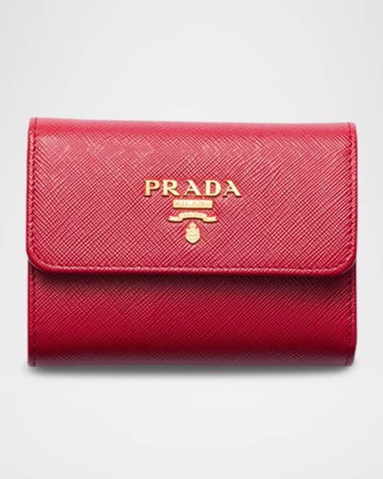 Prada Small Saffiano Leather Trifold Wallet | Neiman Marcus