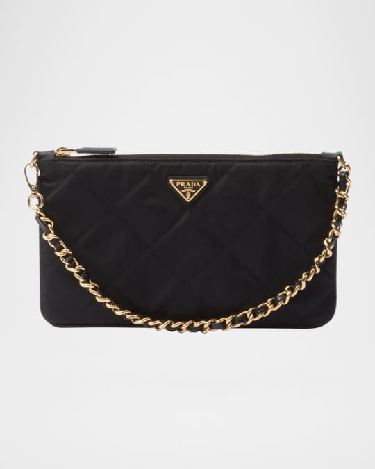 Prada Re-Nylon Mini Quilted Pouch Clutch Bag | Neiman Marcus