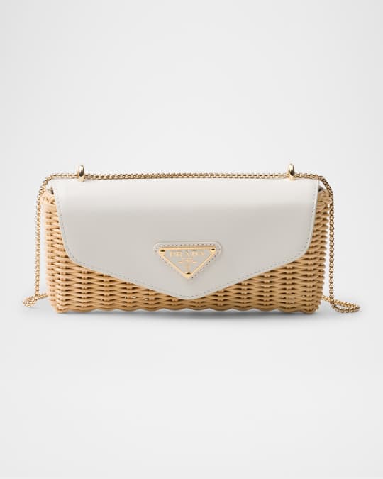 PRADA ウィッカー ミニバッグ Wicker mini-bag ★関税込 PRADA Wicker and leather mini bag 1NR013_2BVU_F0N86 – BORDER