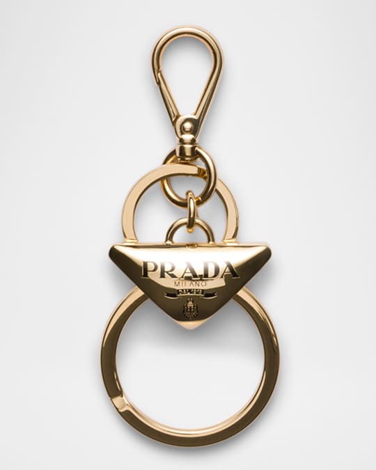 Prada Triangle Logo Keychain | Neiman Marcus