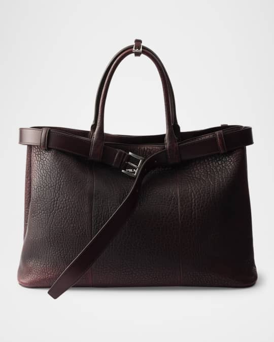 Men's Buckle Nappa Leather Shoulder Bag