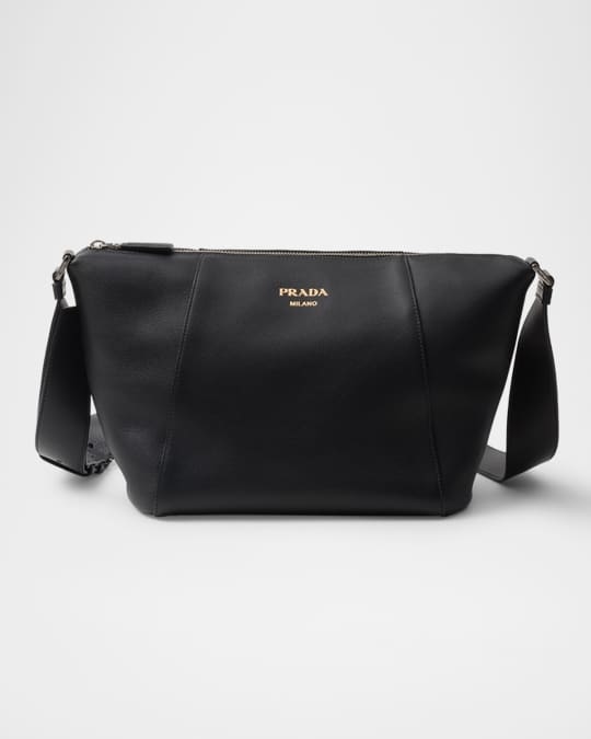 Prada Men's Medium Leather Shoulder Bag | Neiman Marcus