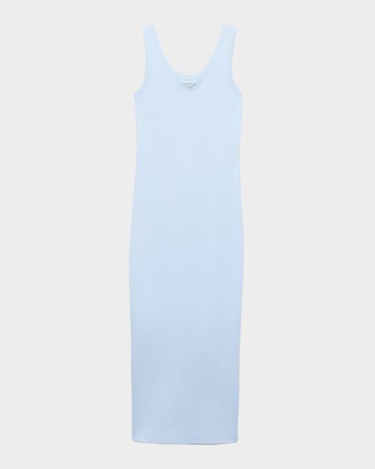 prada ribbed knit cotton dress Triangle Rib Midi Tank garmentcode-50