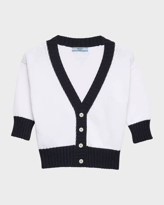 Prada Cropped Cotton Cardigan | Neiman Marcus