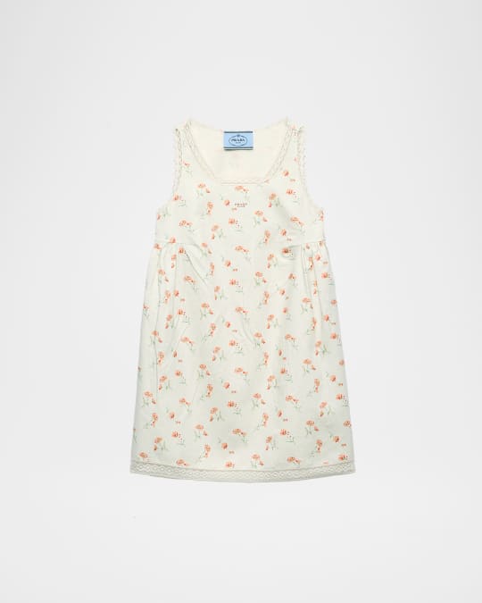Lino Flower-Print Sleeveless Mini Babydoll Dress