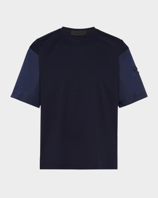 Tシャツ・カットソー PRADA Midnight Blue Cotton T-Shirt Prada Men's Re-Nylon Cotton Stretch T-Shirt | Neiman Marcus