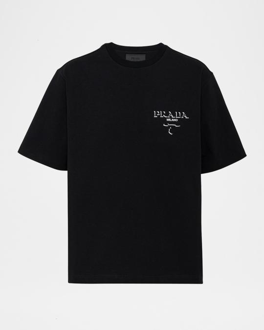 Prada Men's Jersey Logo Graphic T-Shirt | Neiman Marcus