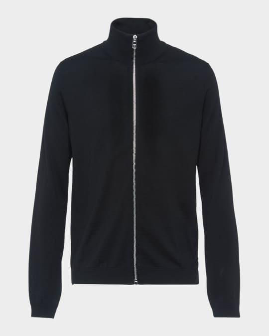 Prada Men's Wool Zip-Front Cardigan | Neiman Marcus