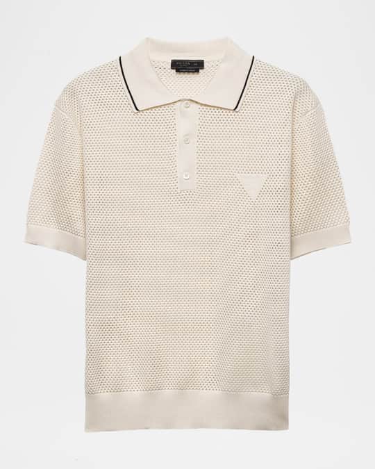 Prada Men's Mesh Knit Polo Shirt | Neiman Marcus