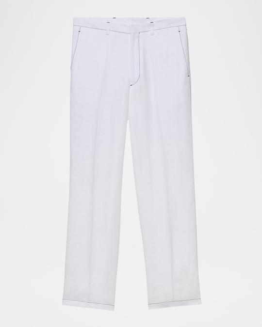パンツ PRADA White slacks pants Prada Men's Sartorial Linen Pants | Neiman Marcus