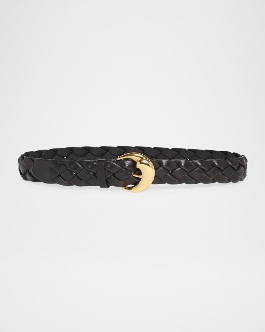 ETRO Milano Lamb Leather Woven Belt with Metal Buckles Etro | Accessories | Etro Milano Lamb Leather Woven Belt  main image 3