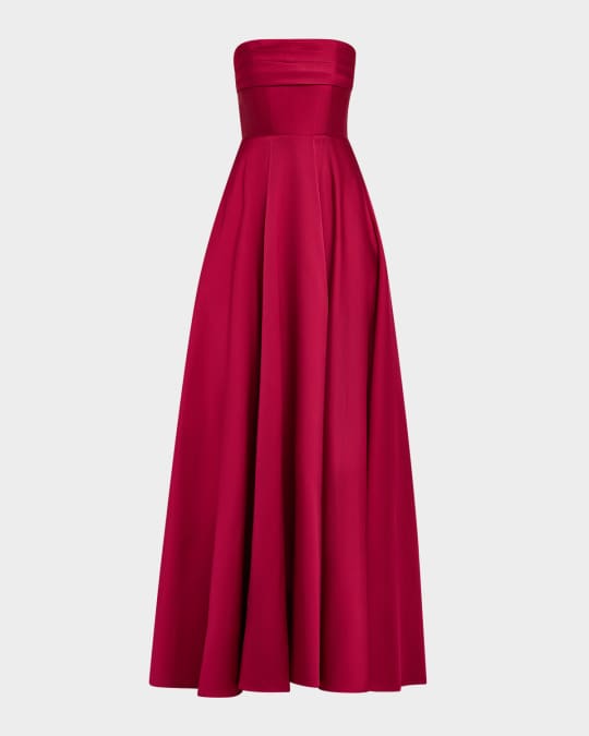 Roland Mouret Strapless Taffeta Maxi Dress With A Ball Skirt | Neiman Marcus