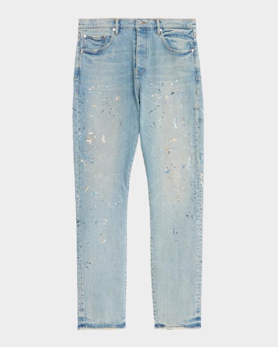 PURPLE Men's P005 Sequin Splatter Paint Jeans | Neiman Marcus