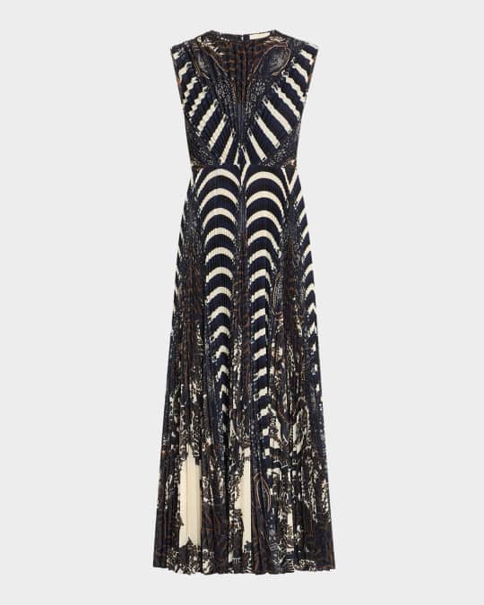 Ulla Johnson Violeta Pleated Sleeveless Midi Dress | Neiman Marcus
