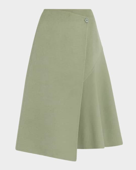 Michael Kors Collection Double-Faced Draped Wrap Skirt Neiman Marcus