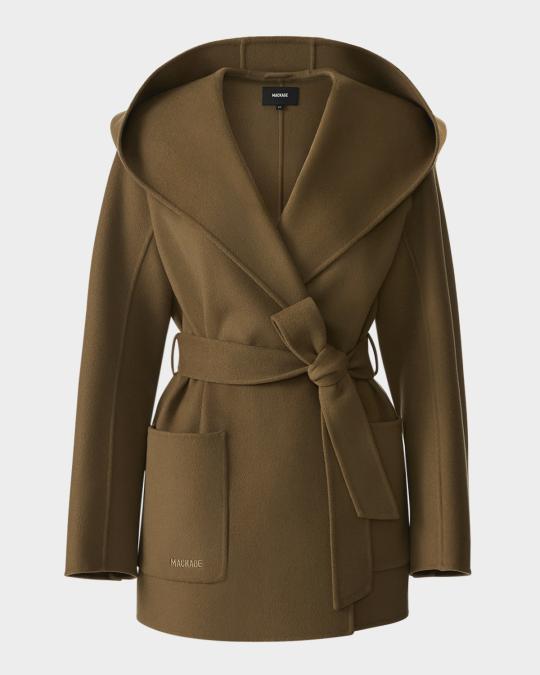 Mackage Paya Double-Face Wool Wrap Coat | Neiman Marcus