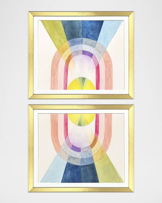"Beamed" Framed Giclees by Grace Popp, Set of 2