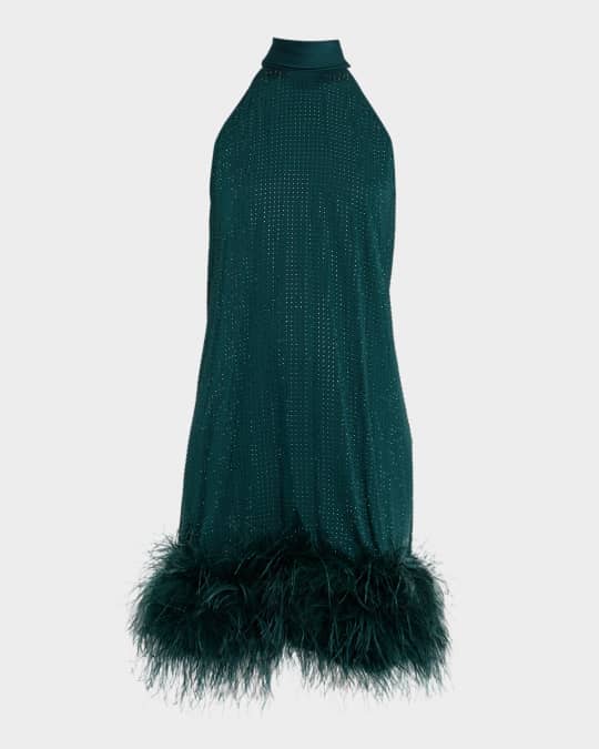 Ungaro Seraphina FeatherHem Rhinestone Mini Dress Neiman Marcus — free download