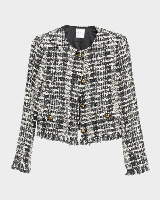 Petite Tailored Tonal Eyelash Tweed Knit Jacket