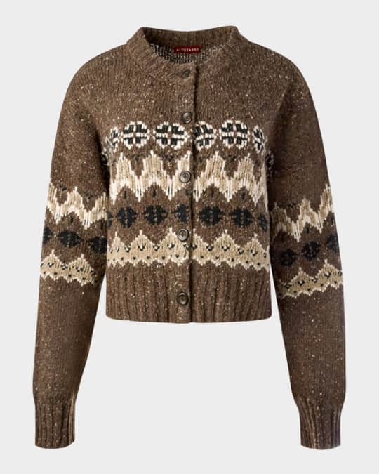 Altuzarra Cammie Fair Isle Crop Cardigan | Neiman Marcus