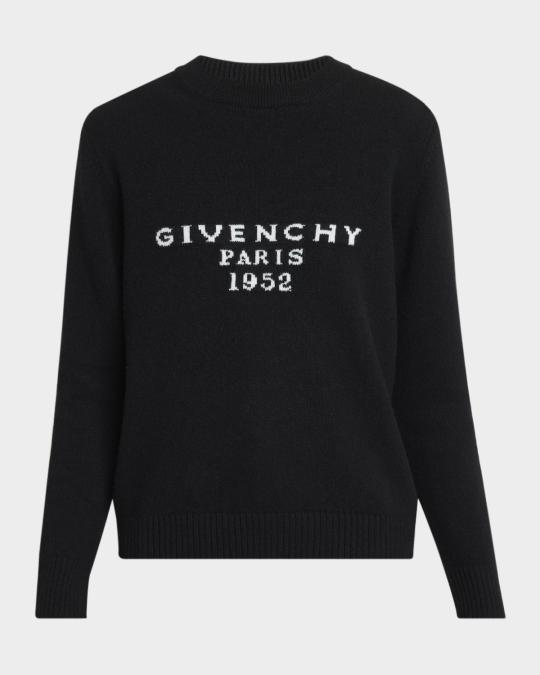 Givenchy Logo Wool-Blend Crewneck Sweater | Neiman Marcus