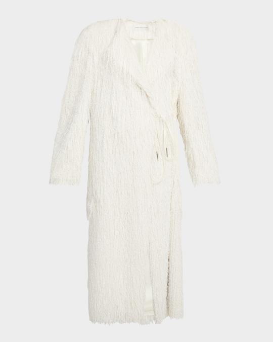 Dries Van Noten Rivla Fringe Wrap Coat | Neiman Marcus