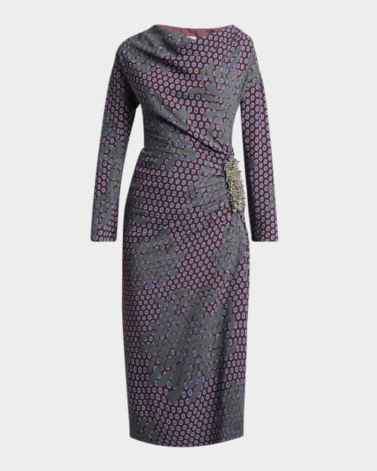 knee length dresses for ladies Dries Van Noten Mesh-Yoke Maxi Dress – Runway Catalog main image 0