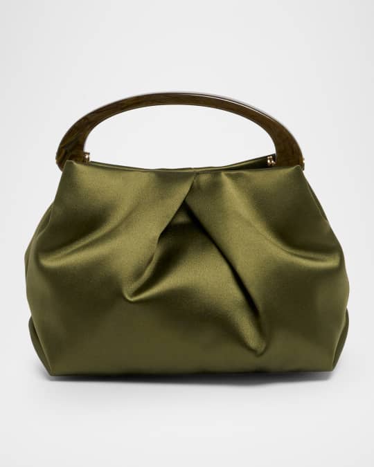 Dries Van Noten Mini Pleated Satin Top-Handle Bag | Neiman Marcus
