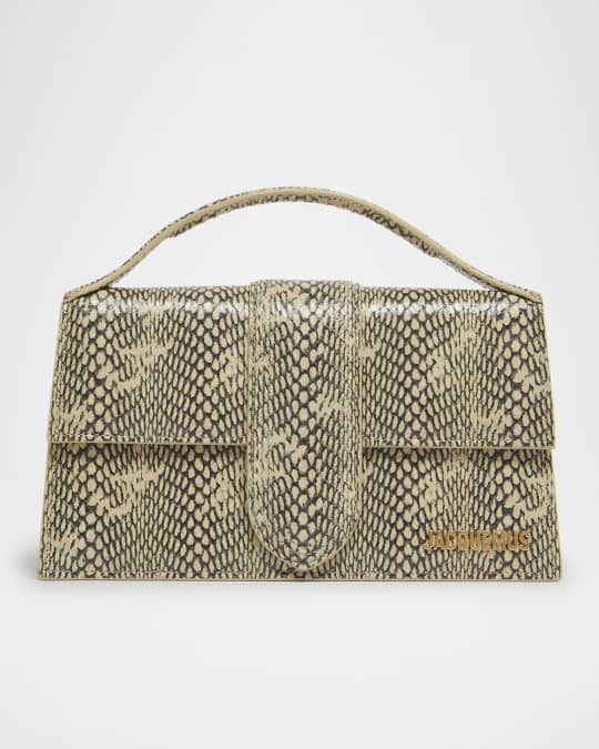 Jacquemus Le Grand Bambino Snakeskin Leather Top-Handle Bag