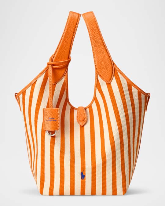 Polo Ralph Lauren Striped Cotton Canvas Tote Bag | Neiman Marcus