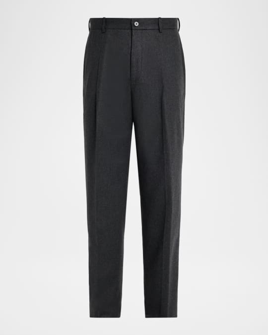 パンツ gzyy0119 WOOL CASHMERE FLANNEL SLACKS Theory Men's Cashmere Flannel Relaxed-Fit Pleated Trousers