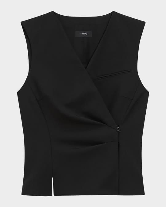 Theory ボクシーベスト Theory Shrunken Wrap Vest | Neiman Marcus