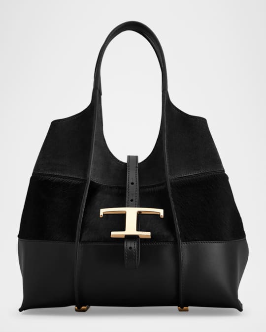 【美品】TOD'S CALF LEATHER TOTEBAG Tod's Leather & Calf Hair Shopper Tote Bag | Neiman Marcus
