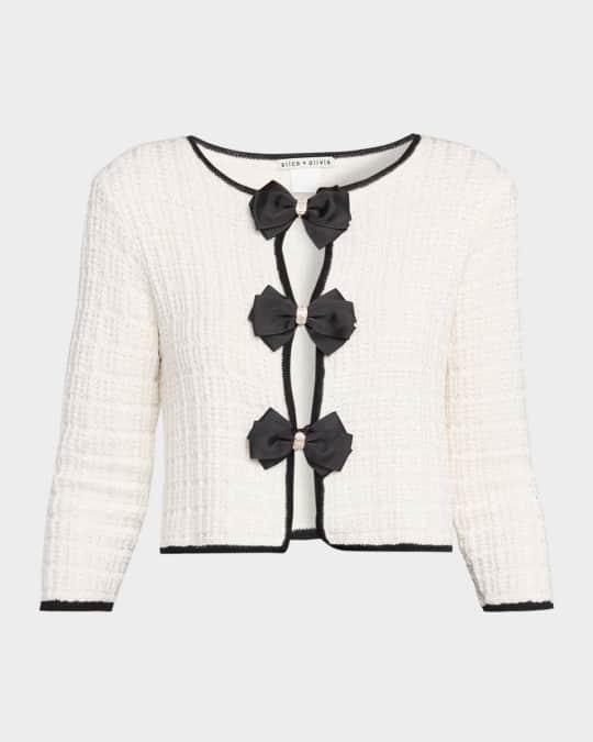 ALICE + OLIVIA Akira Bow Cardigan | Neiman Marcus