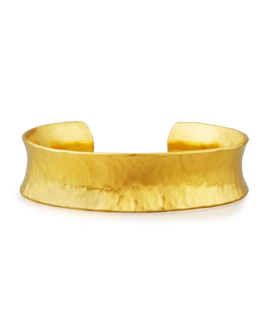 Gurhan Large Hourglass Hammered Cuff in 24K Gold Neiman Marcus