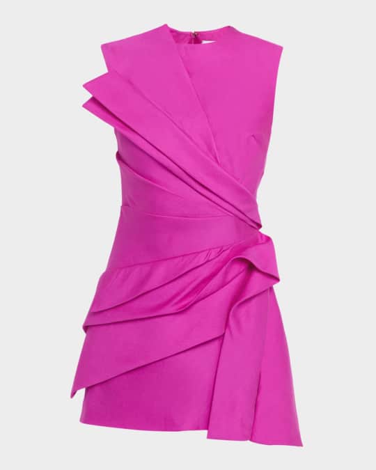 green emerald velvet dress Hawkley Asymmetrical Mini Dress in Rosso Red – Acler
