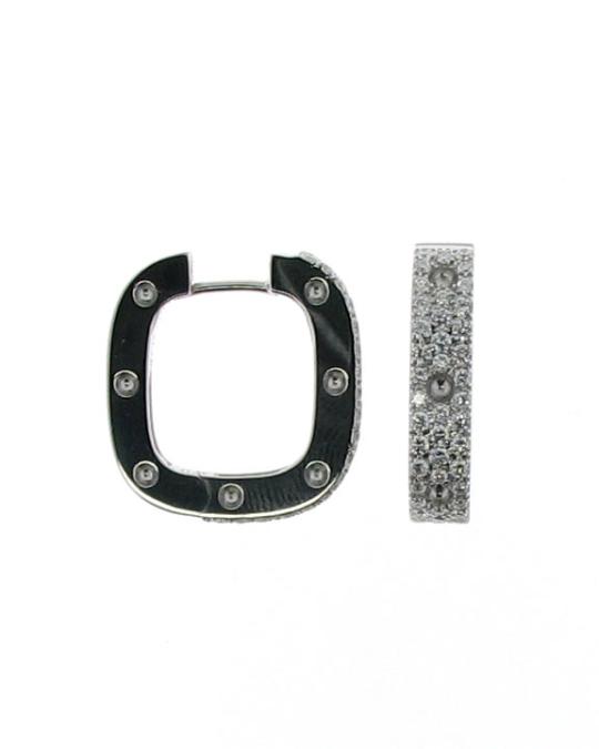 Roberto Coin PAVE POIS MOI SQUARE EARRING | Neiman Marcus
