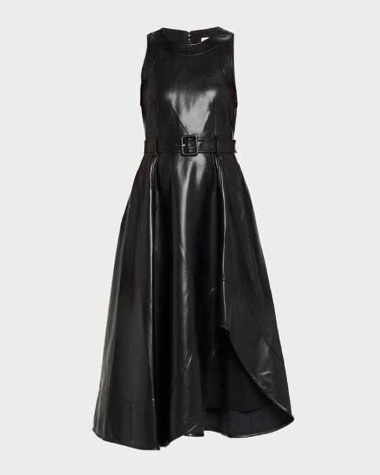 Cinq à Sept Vegan Leather Zelda Midi Dress