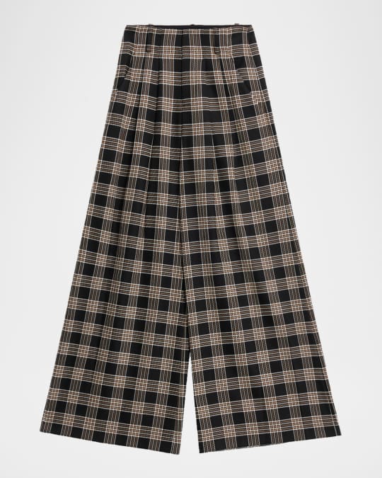 Alice + Olivia Eloise Suede Wide Leg Gaucho Pant in Dark Chocolate