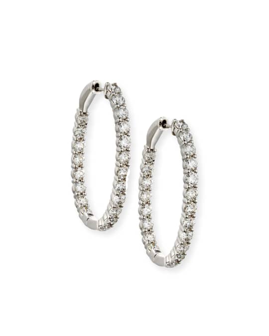 Bessa 18K White Gold Infinity Diamond Hoop Earrings | Neiman Marcus