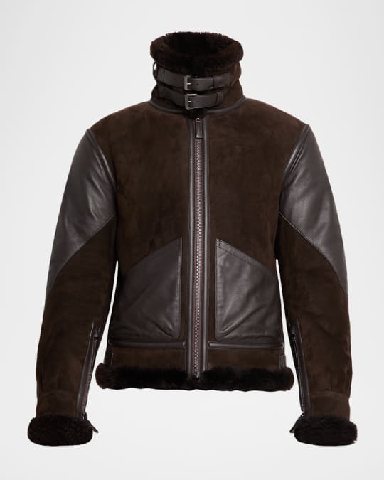 Ralph Lauren Purple Label Men's Lamb Shearling Aviator Jacket