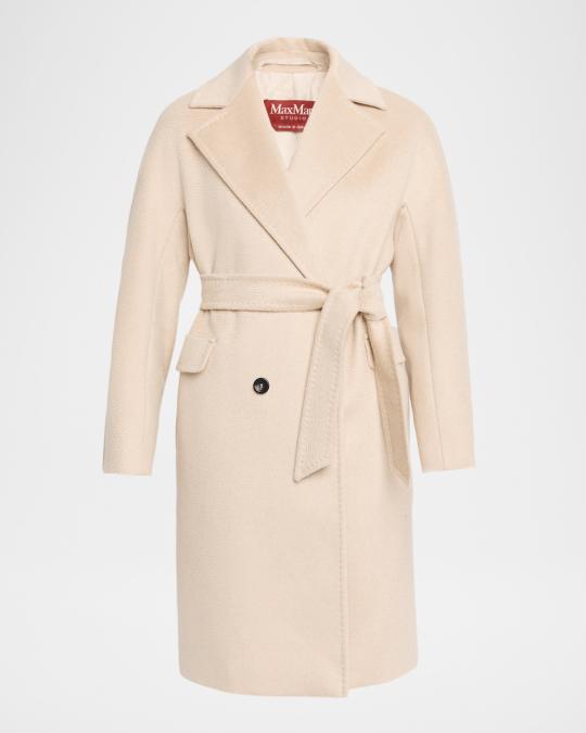 Max Mara Panteon Cashmere-Blend Midi Coat | Neiman Marcus