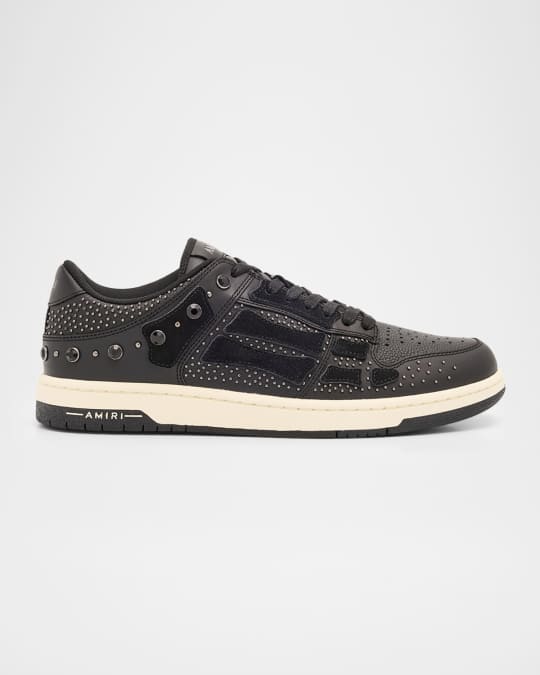 Amiri Men's Crystal-Studded Leather Skel Low-Top Sneakers | Neiman