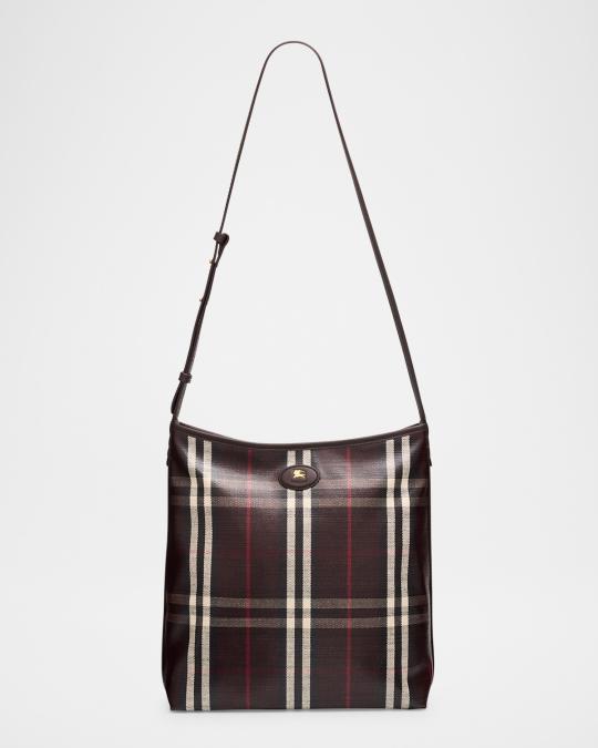 Burberry Highlands Small Coated Check Shoulder Bag | Neiman Marcus