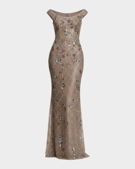 justine formal sequin mock neck mermaid dress Justine Gown – Dress the Population main image 0