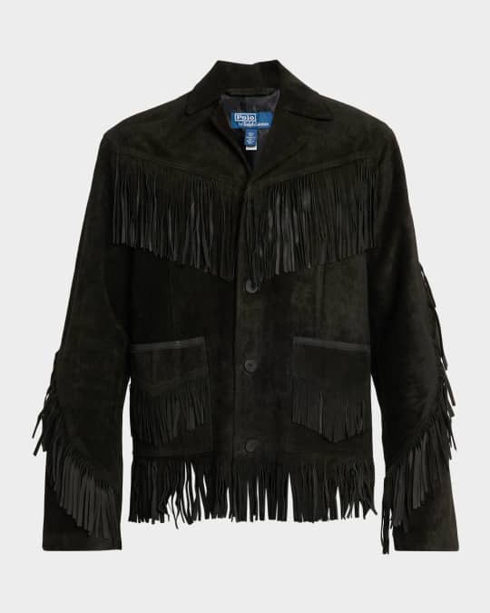 Polo Ralph Lauren Men's Perce Fringe Suede Western Jacket | Neiman