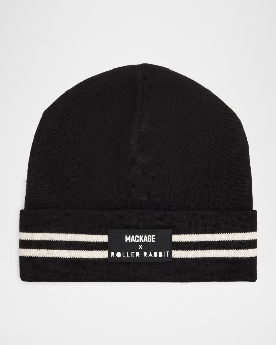Mackage x Roller Rabbit Kid's Logo-Patch Beanie | Neiman Marcus