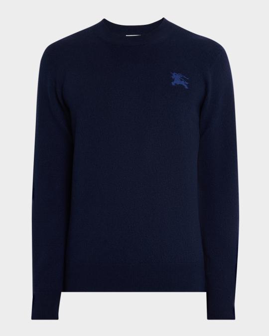 Burberry Men's Wool Embroidered EKD Knit Crewneck Sweater | Neiman