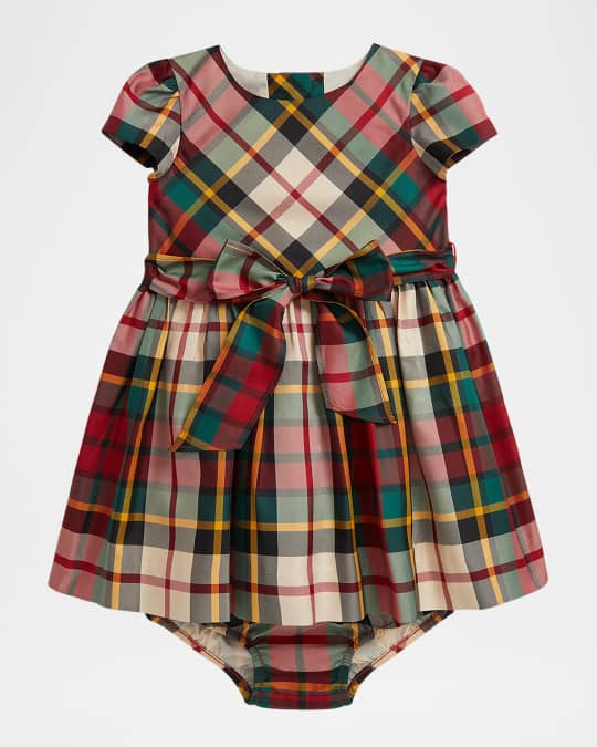 Polo Ralph Lauren Girl's Plaid Twill Dress & Bloomers, Size 3M-24M | Neiman  Marcus